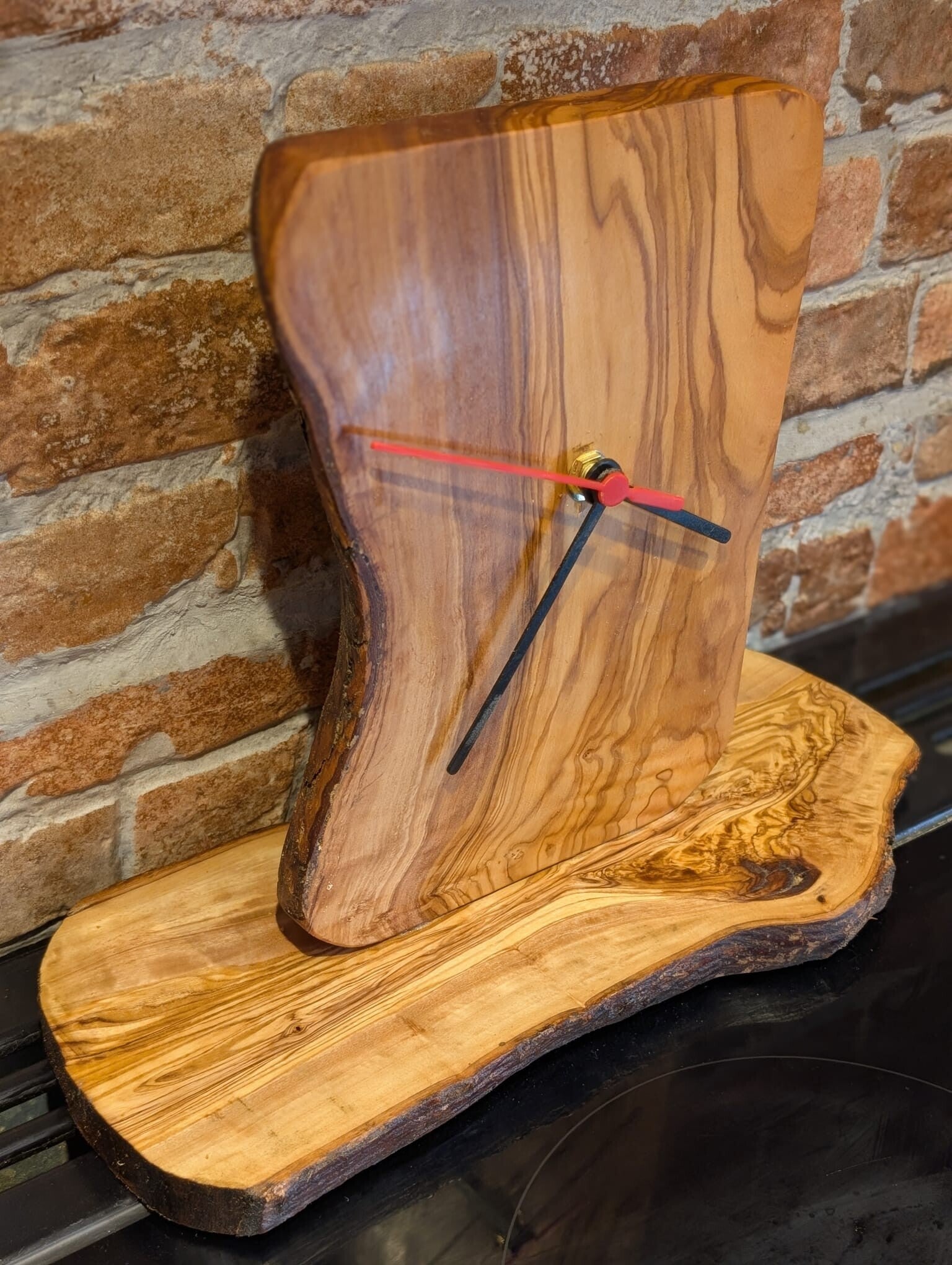 Freestanding Olive Wood Clock