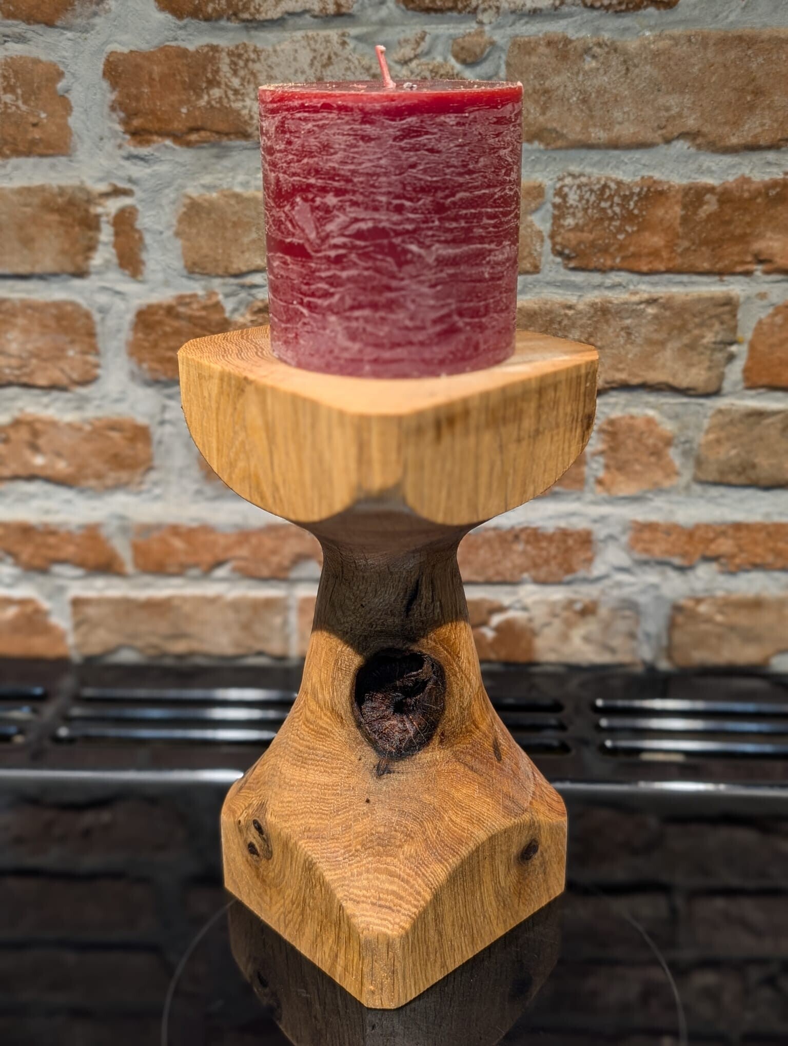 Solid Oak Candlestick