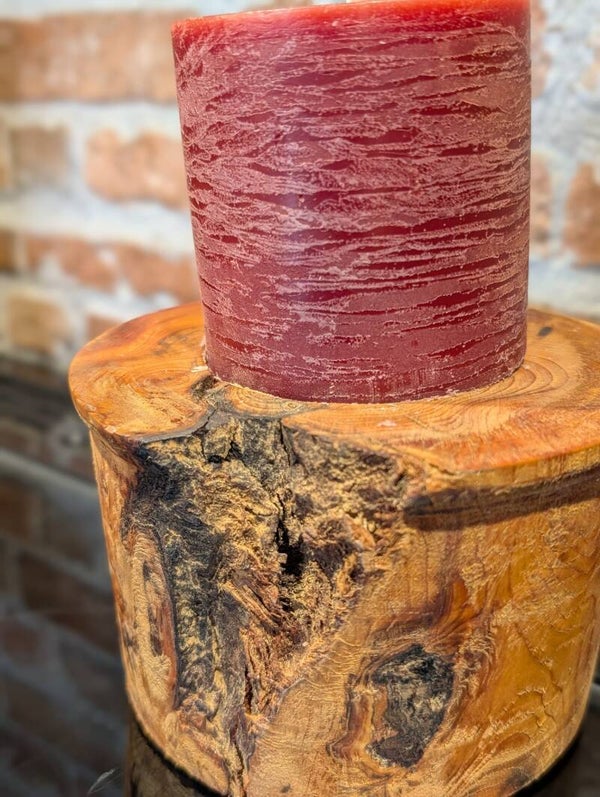 Rustic Yew Candle Holder