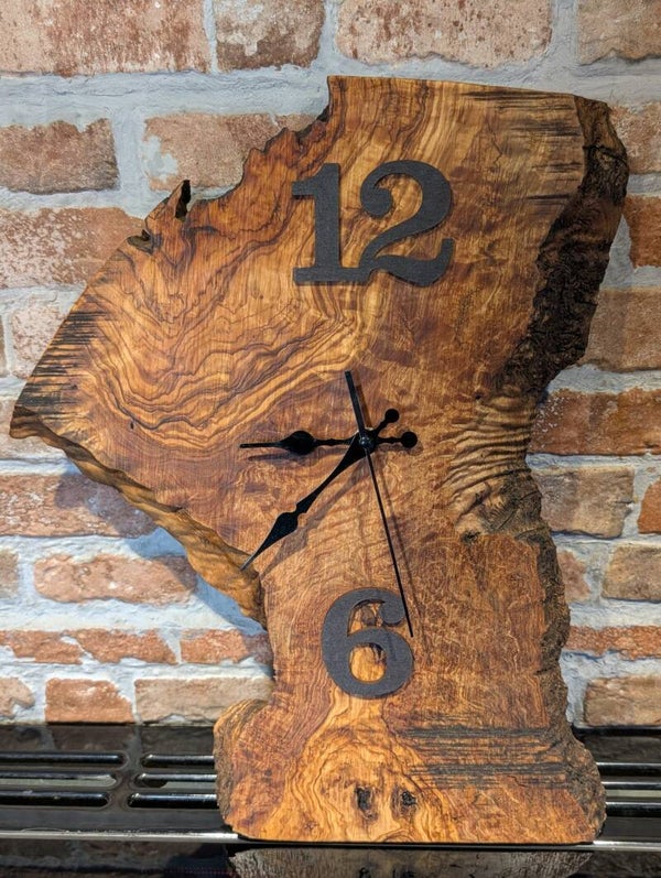 Olive Wood Wall Clock