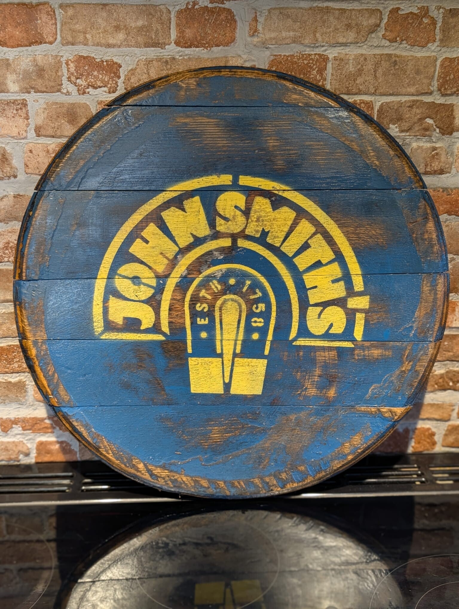 Oak Whiskey Barrel Lid Sign