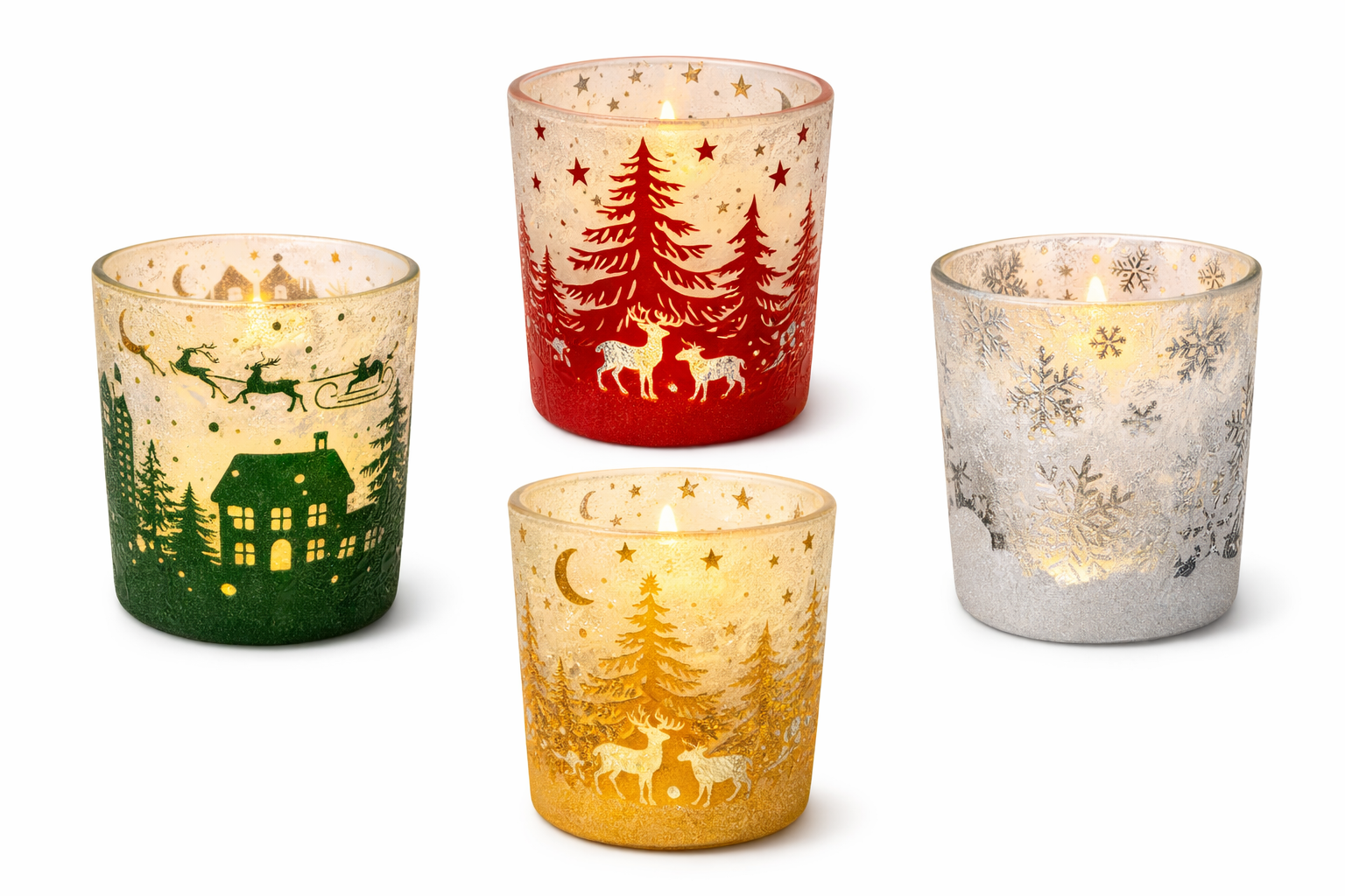 Glas-Teelichthalter Winterzauber