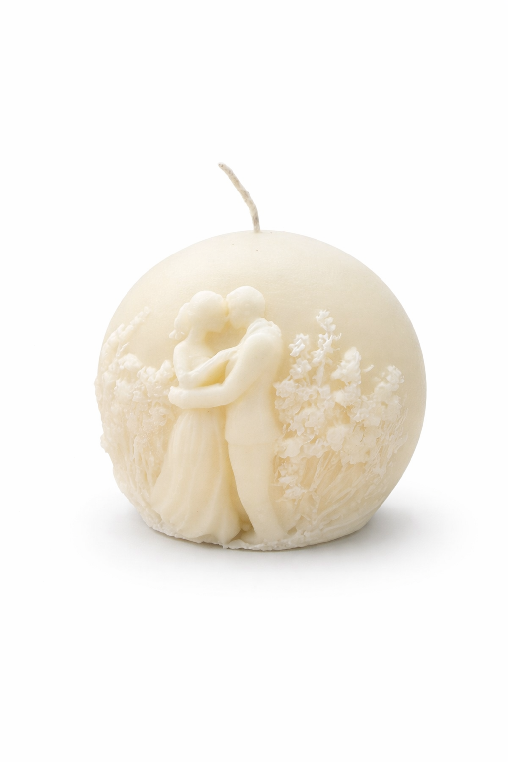 Dekokerze Kugel Liebespaar  / Hochzeitspaar