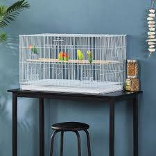 luxury Metal Bird Cage Wide Budgie Cage Flight Cage Parrot Cage Breeding Cage for Small Bird Parakeet/Conure/Lovebird
