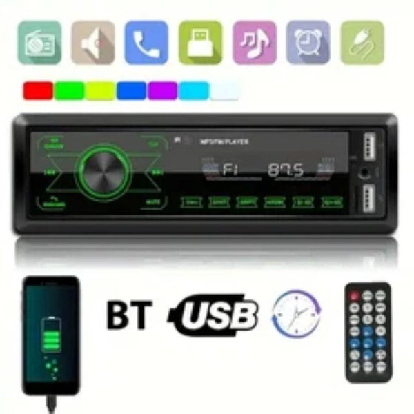 1DIN Car Radio Stereo With Remote Control Digital Audio Music Stereo