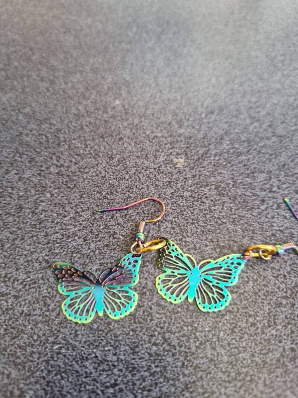 Multi Colored Butterfly Earrings