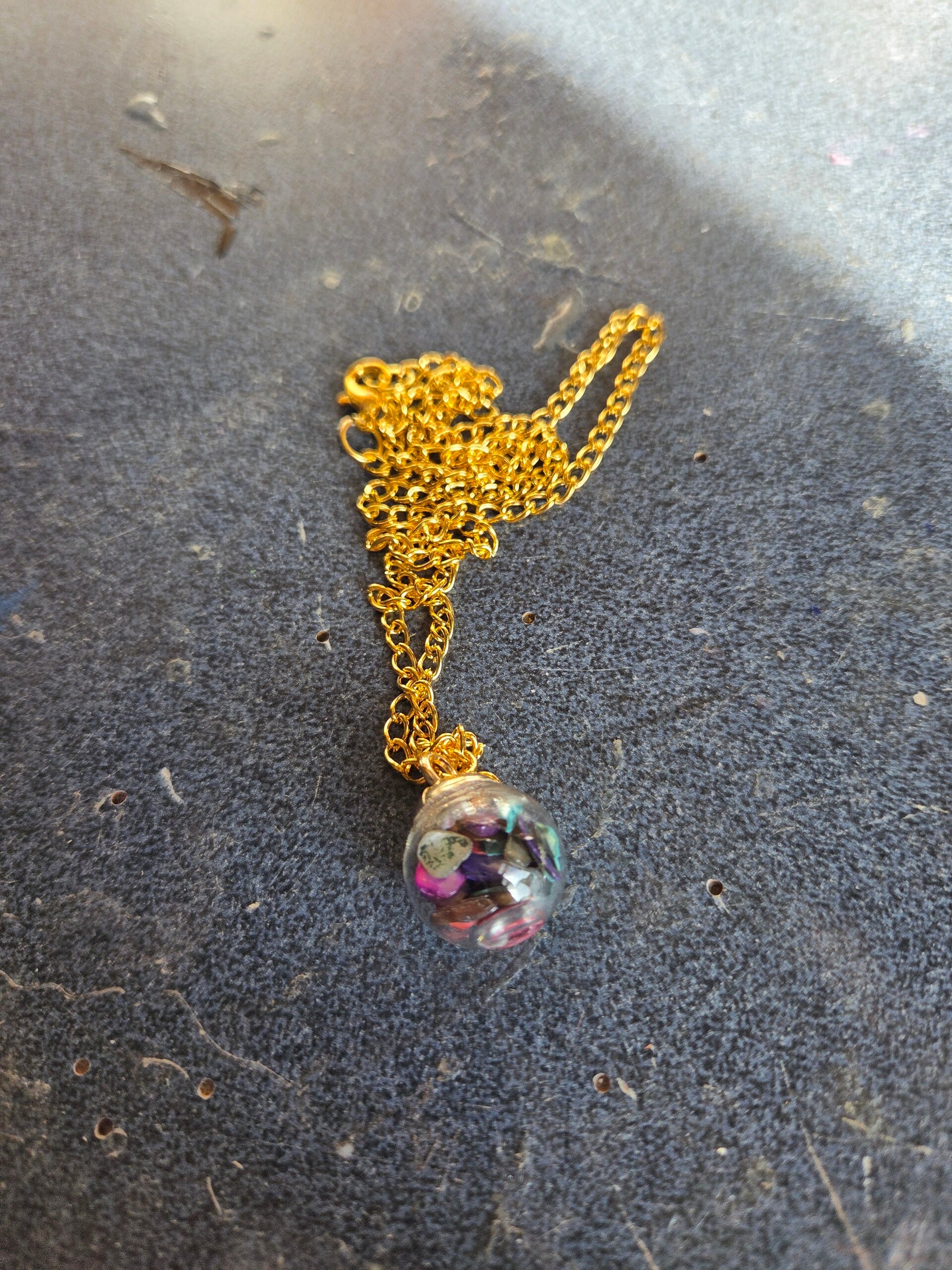 Gold colored bubble pendant