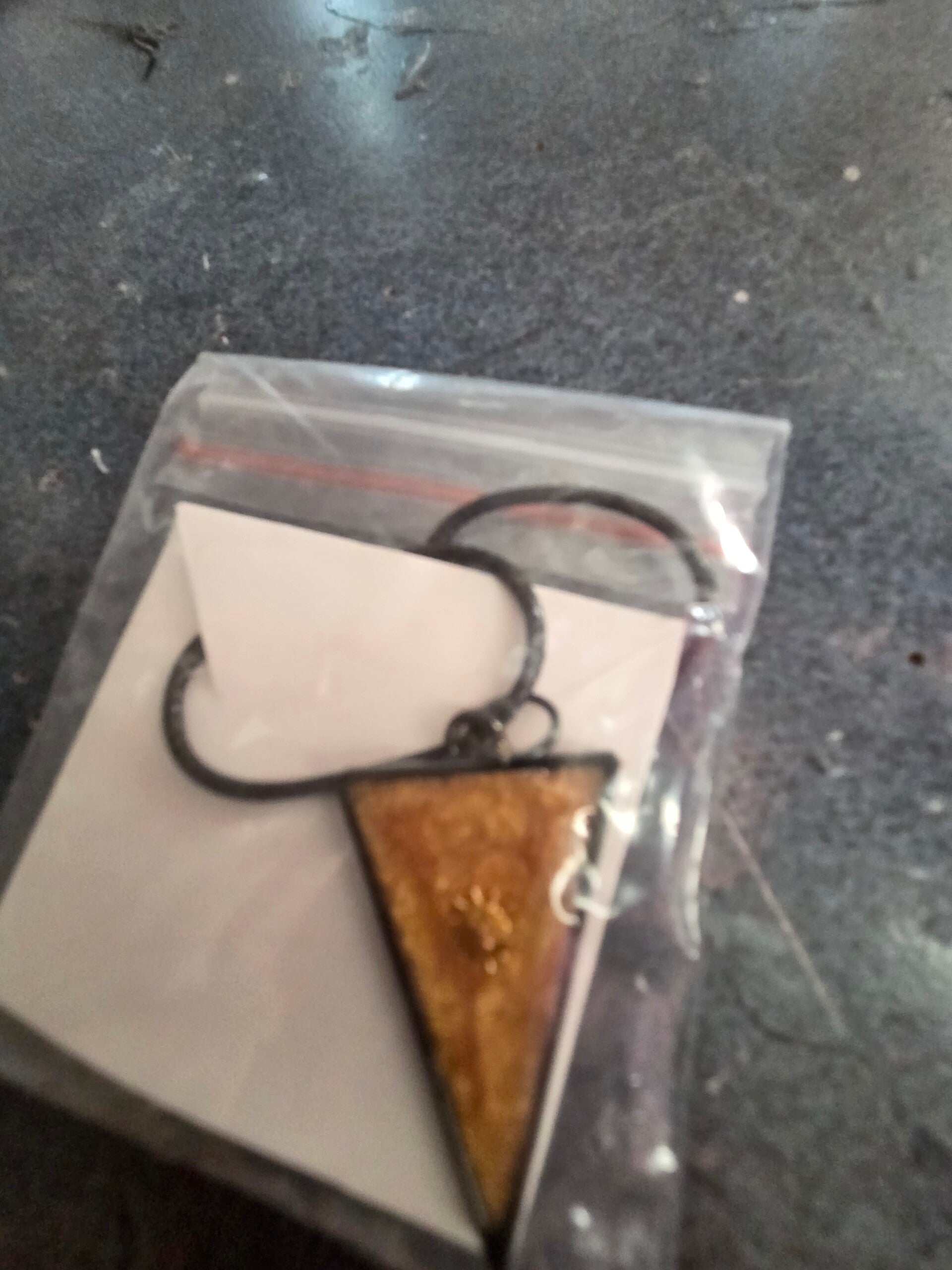 Metallic Resin Triangle Pendant