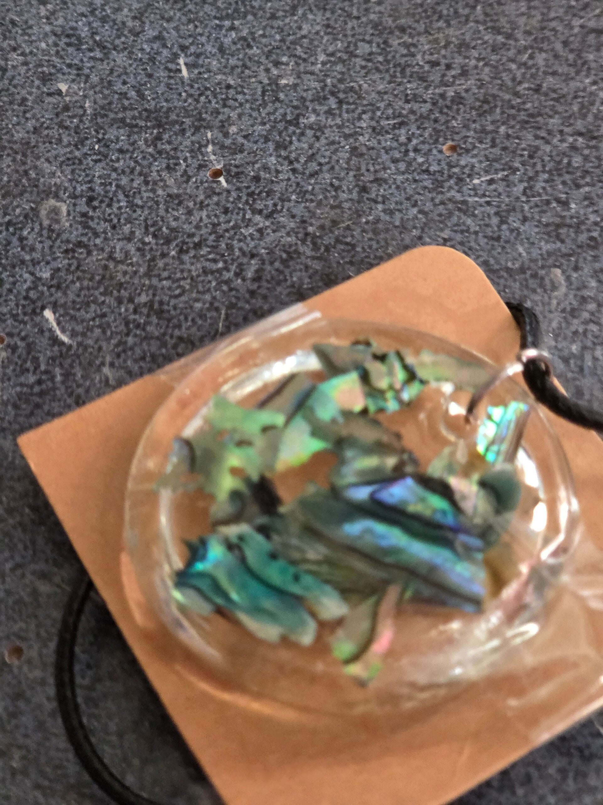 Circular Resin and Paua Pendant