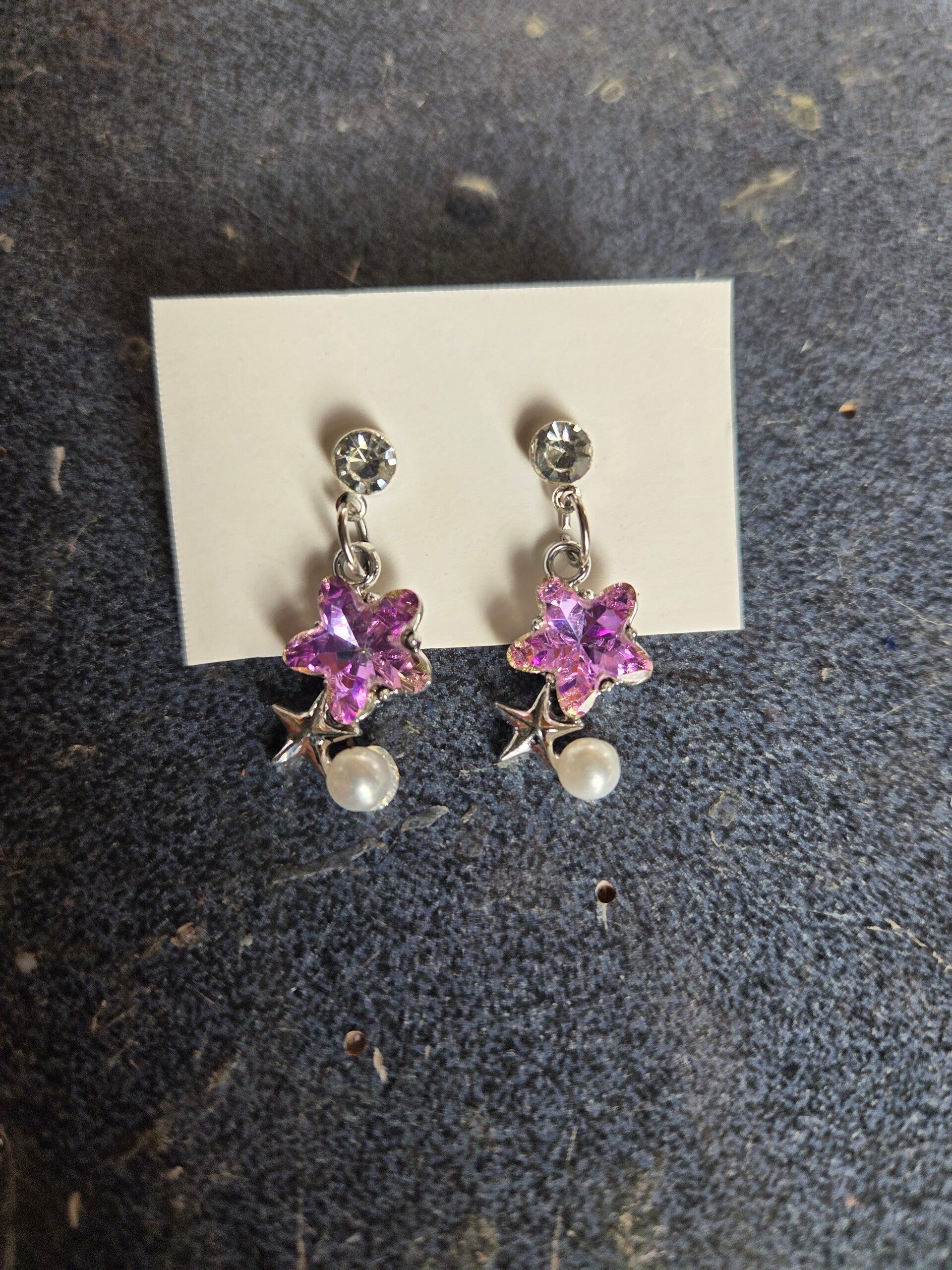 Star and Pearl Earrings