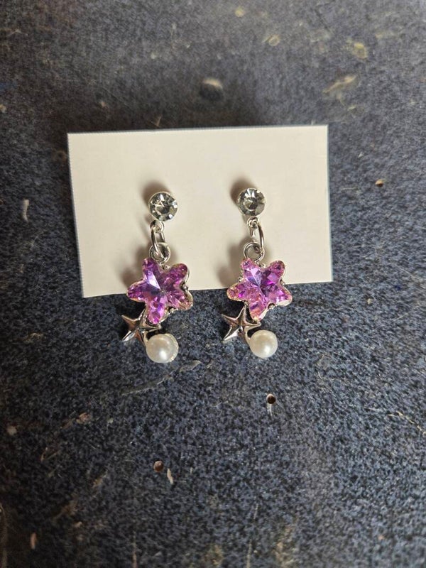 Star and Pearl Earrings