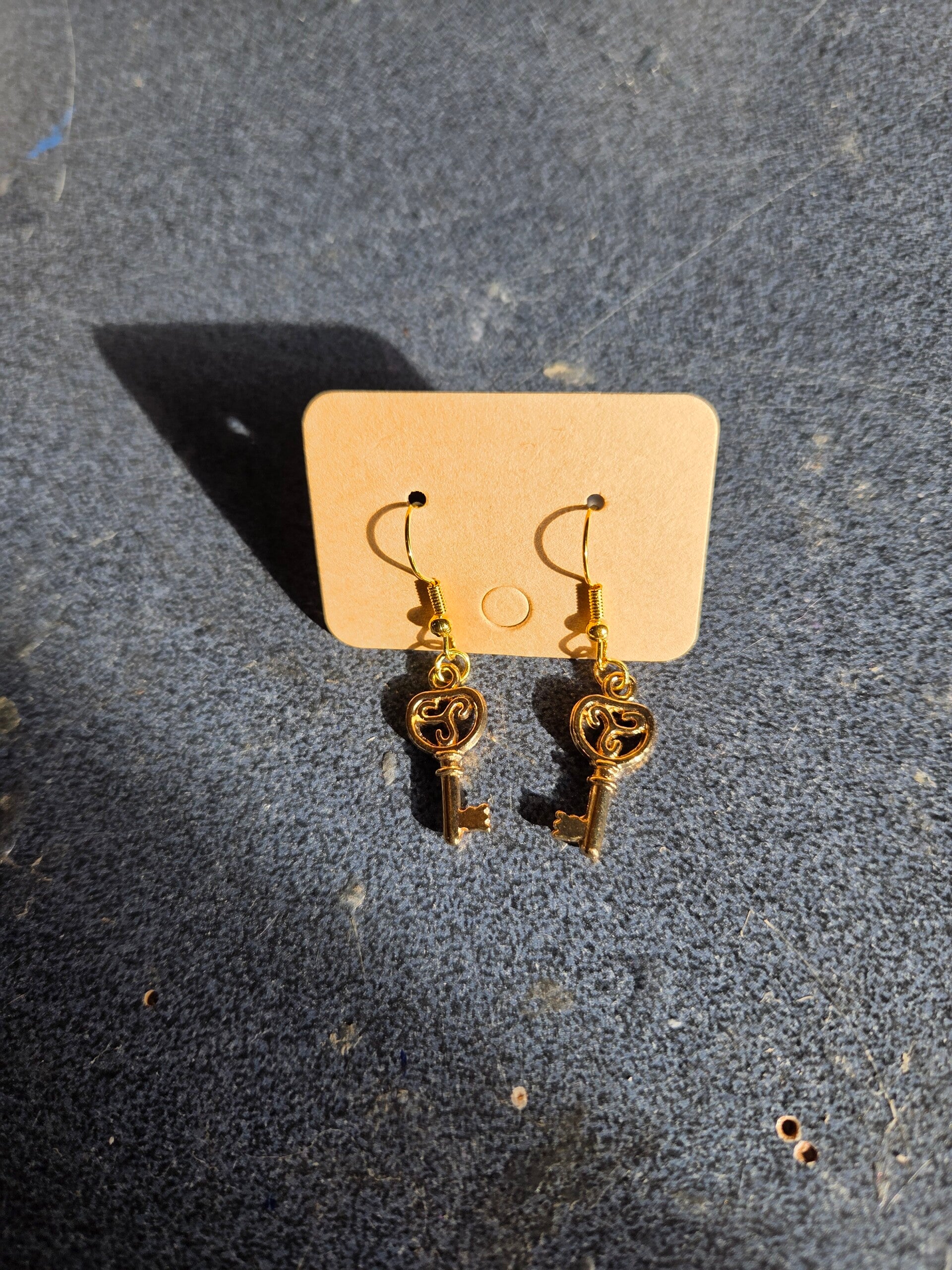 Gold Key Earrings