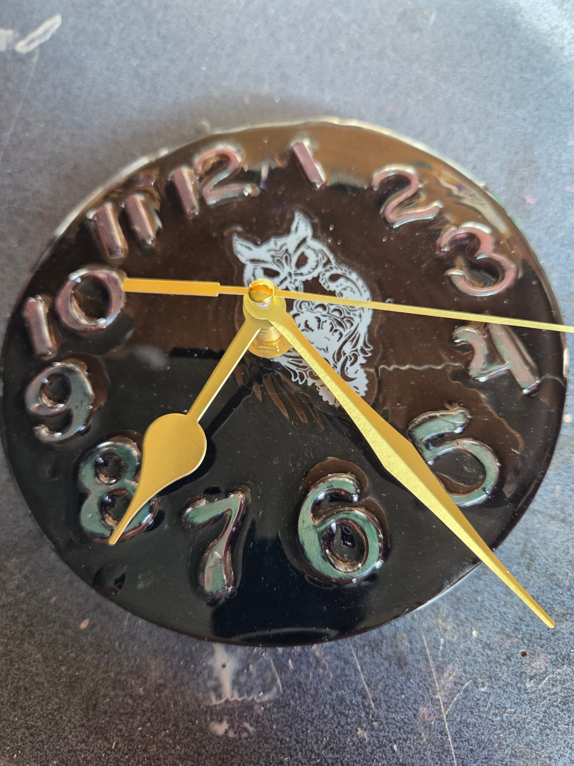 Resin Owl Clock