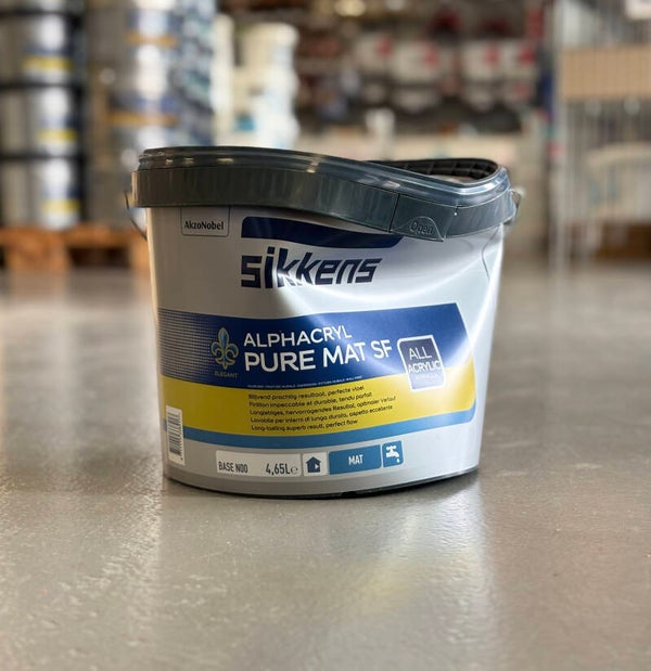 Sikkens Alphacryl Pure Mat SF N00 (donkere kleuren) 5L - Beschadigd