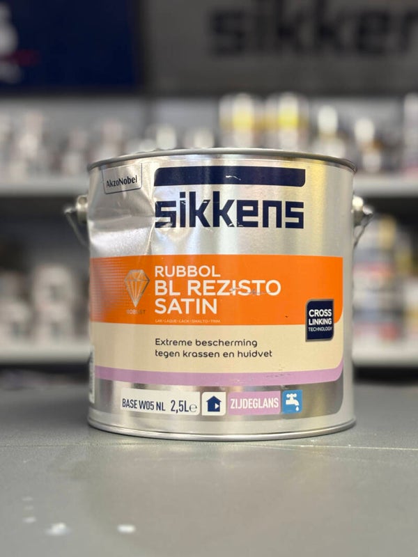 Sikkens BL Rezisto Satin 2,5L wit of lichte kleuren - beschadigd blik