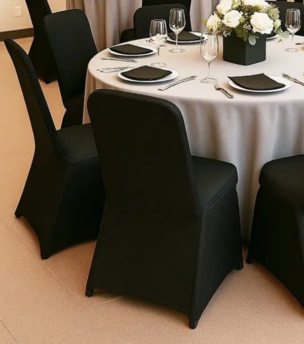 Foldable Black Chair Black Cover / Silla plegable negra con funda negra