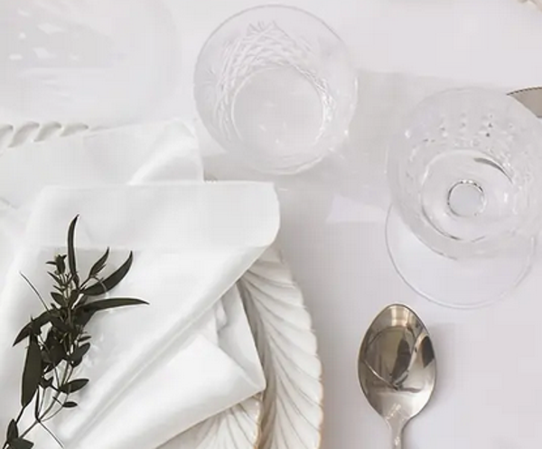 White Satin Cloth Napkins / Servilletas de tela de satén blanco