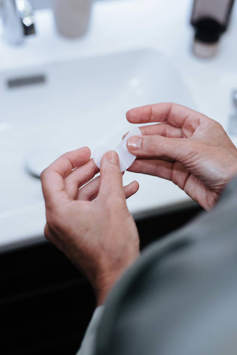 Woman with estrogen patch