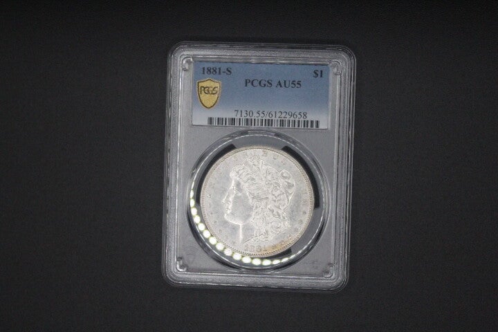 1$ - Morgan - 1881-S in PCGS Coin Flip - AU55
