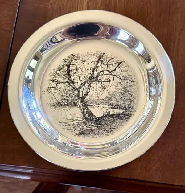Sterling Silver - 1972 Franklin Mint; Along the Brandywine Platter