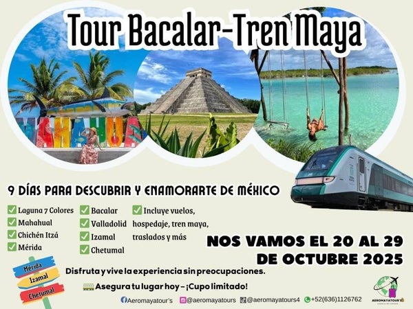 Tour Bacalar-Tren Maya 9 días / 8 noches