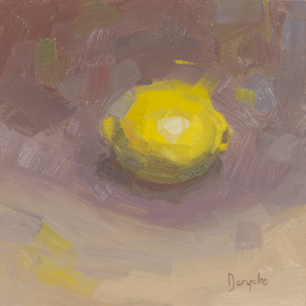 Lemon - Oil on MDF - 20cm x 20cm