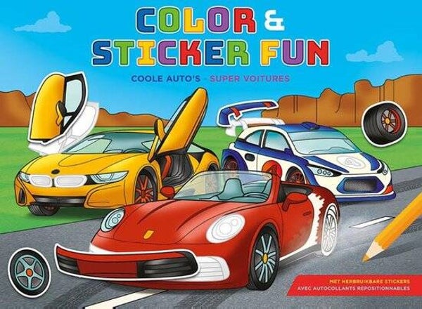 Coole auto's  Color & Sticker Fun