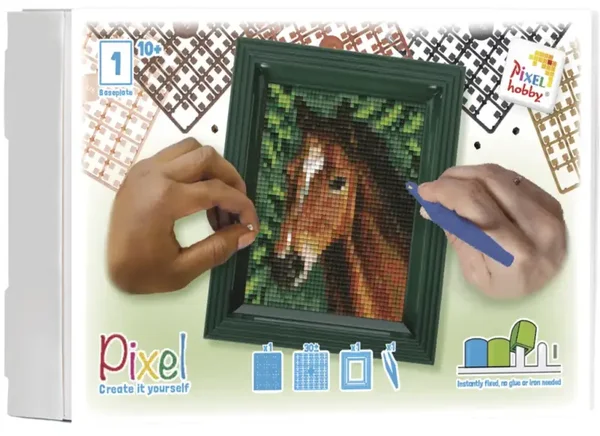 Geschenkverpakking met 34 pixelmatjes - Paard