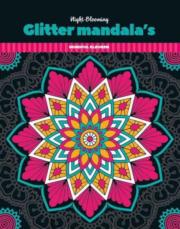 Glitter mandala's kleuren - Night blooming