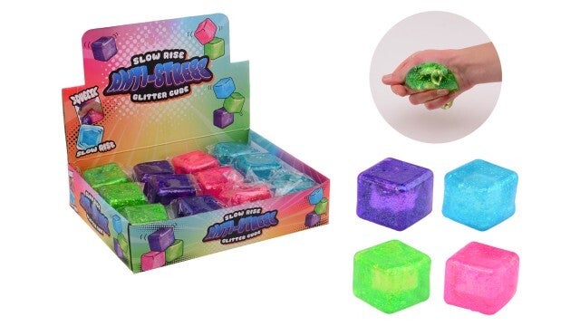 Slow rise antistress glitter kubus