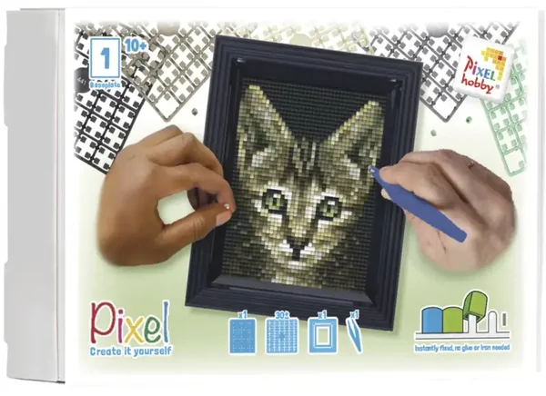 Geschenkverpakking met 25 pixelmatjes - Kat