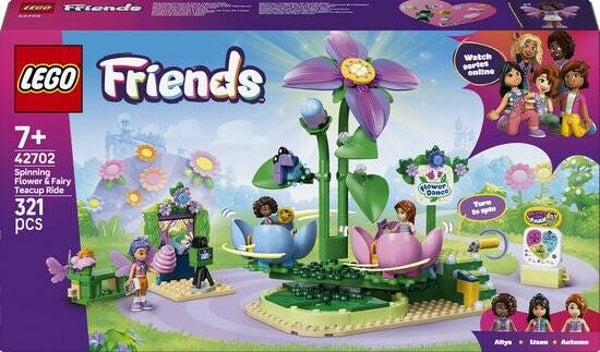 Lego Friends Draaiende theekopjesattractie met bloementhema  42702