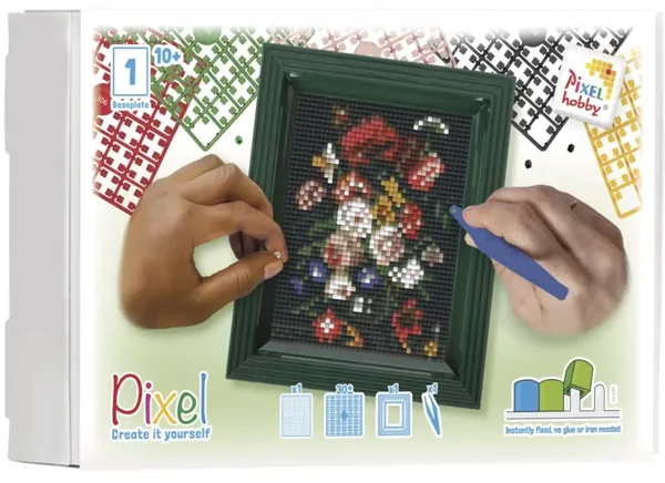 Geschenkverpakking met 30 pixelmatjes - Bloemen - Van Heem