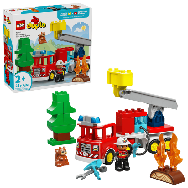 Lego Duplo Brandweertruck met slang en brandweerman 10473