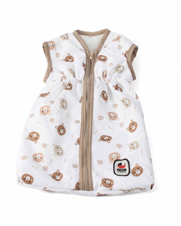 Poppenslaapzak (beige beertjes)