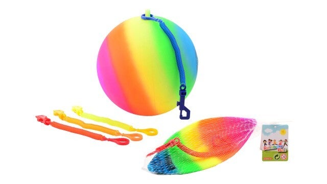 Regenboogbal maat 5 met koord