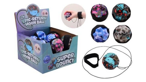 Gooi en vangspel maanbal met polsband in