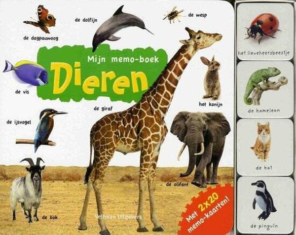 Boek - Mijn memo boek  Dieren met 2 x 20 memo-kaarten!