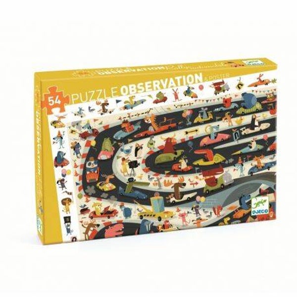 Djeco Observatiepuzzel Car Rally   54 Stukjes  DJ07564