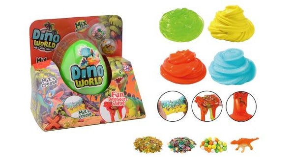 Dino World - Mega slijm ei met accessoires in doos