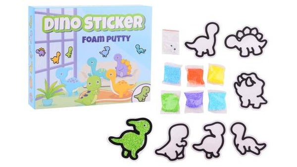 Maak je eigen dino foam sticker, 6 stuks in doos