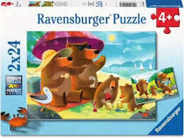 Ravensburger puzzel Bear Family Vacations 2x24