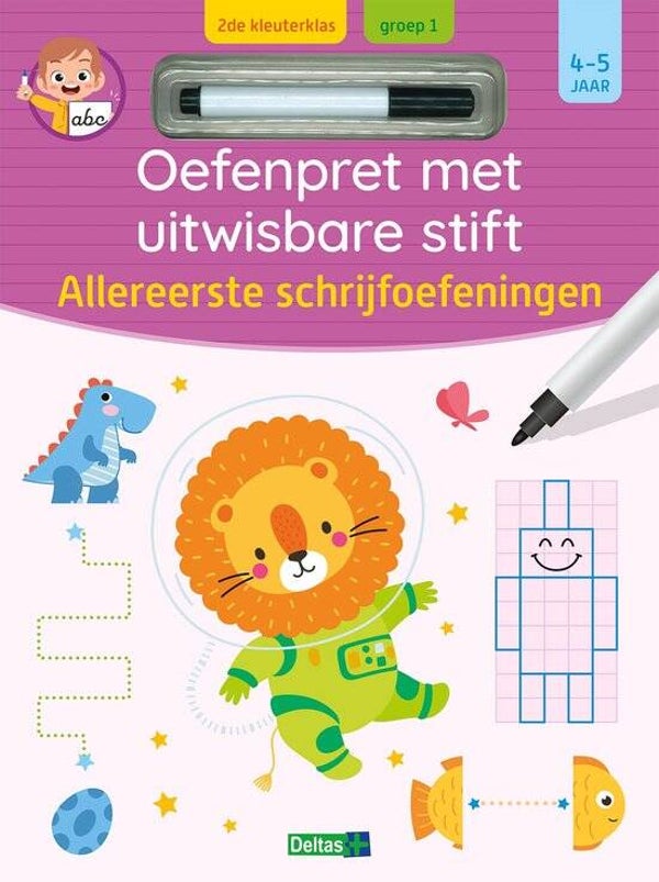Oefenpret met uitwisbare stift - Allereerste schrijfoefeningen 4-5 jaar