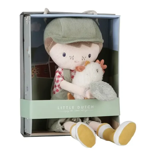 Little Dutch Knuffelpop Boer Jim met kip 35cm LD4563