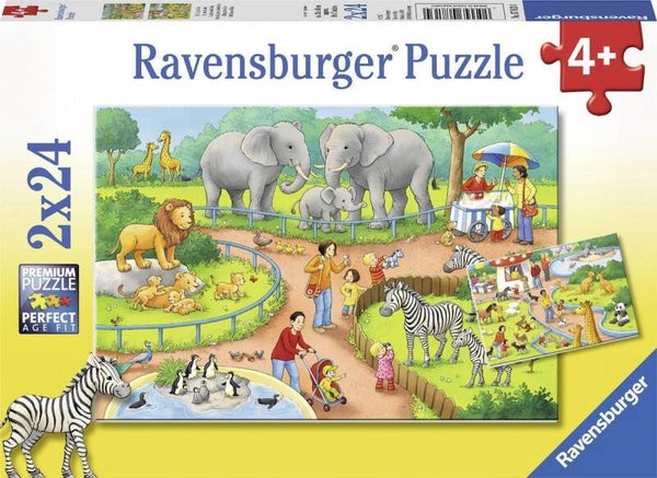 Ravensburger puzzel Een dag in de dierentuin  2x24 stukjes  078134