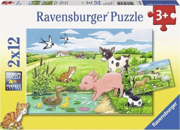 Ravensburger puzzel Jonge dieren op het platteland 2x12 stukjes