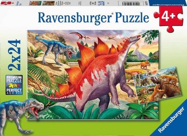Ravensburger puzzel Wilde oertijd dieren 2x24