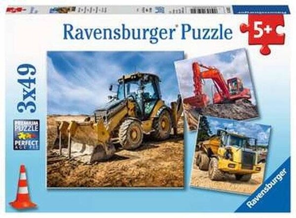 Ravensburger puzzel Bouwmachines aan het werk 3x49 stukjes