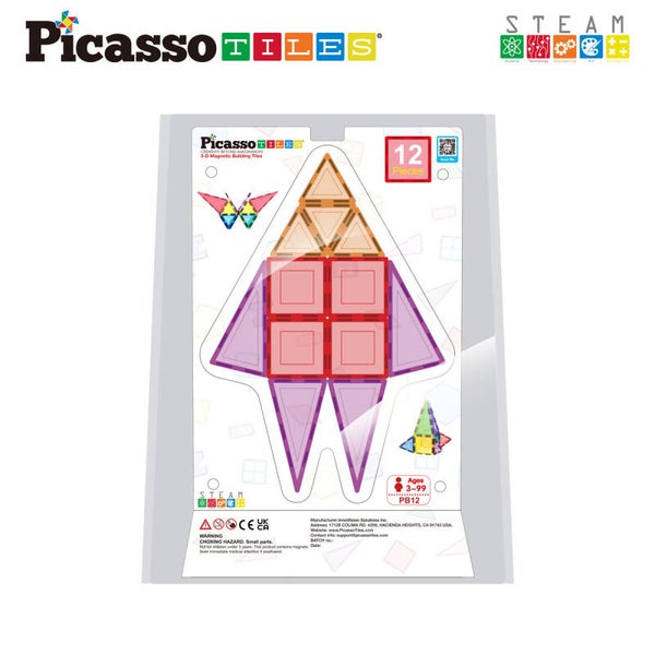 Picasso Tiles Magnetic Tiles in clamshell 12 delig