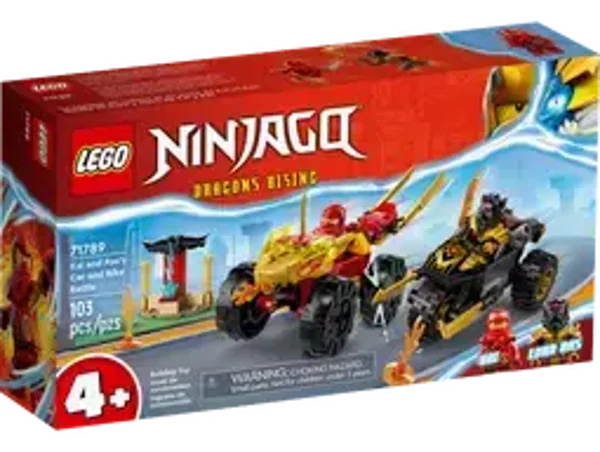 Lego Ninjago Kai en Ras' duel tussen auto en motor 71789